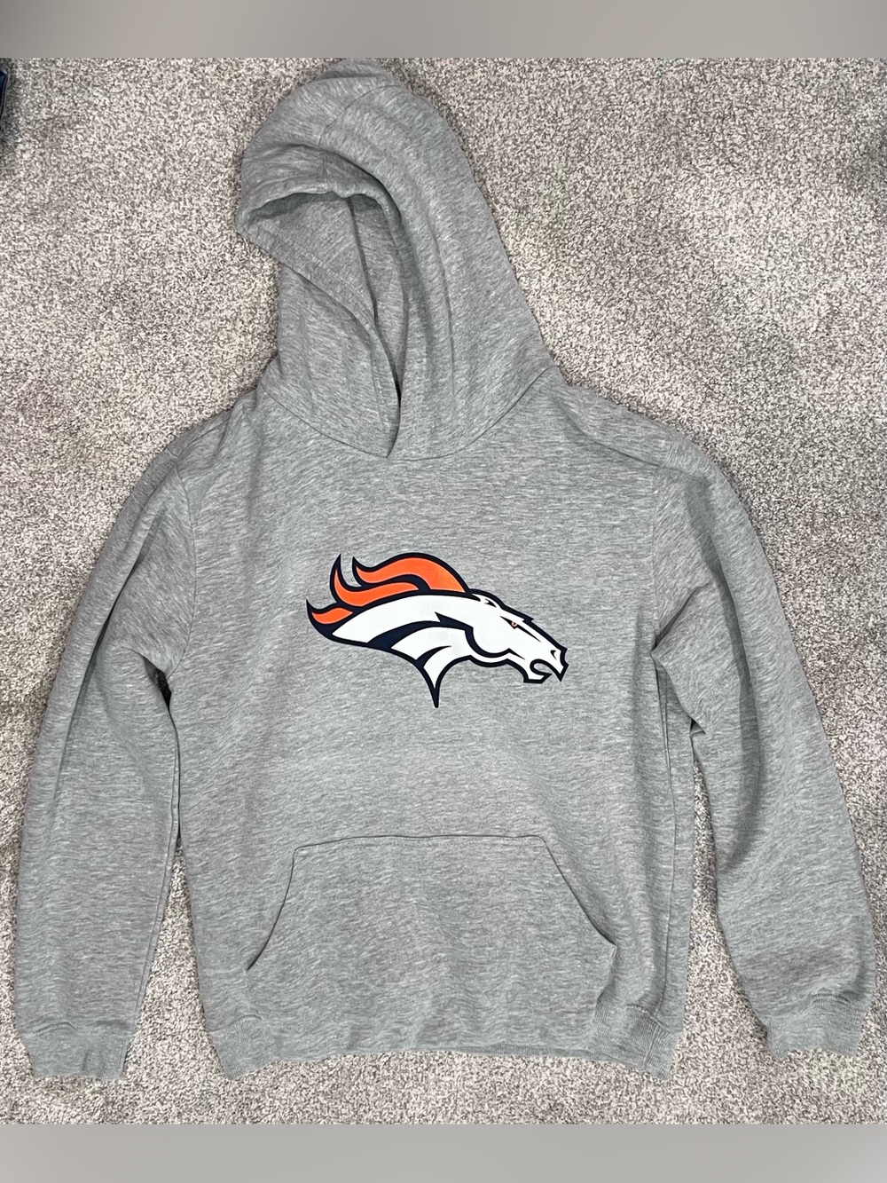 Gray Denver Broncos NFL Pullover Hoodie Sweatshirt NWOT